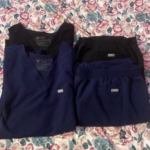 2 Sets of Core Figs Scrubs Navy and Black